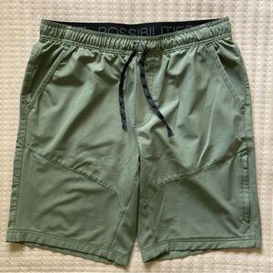 Gerry Athletic Shorts Mens Large 9” Green Drawstring Pockets Activewear Gym